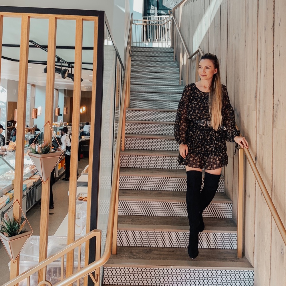 Long sleeve print dress